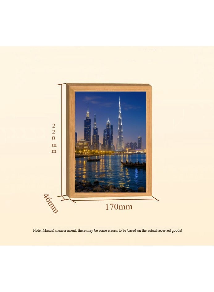 Anna 8-Inch LED Lighted Decorative Mirror Art - Night Light for Bedroom, Living Room, and Study - Creative Home Decor - Image 3