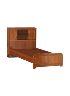 Uzman Home Wooden Bed and Headboard Storage Size 90x190 Brown  - Image 1