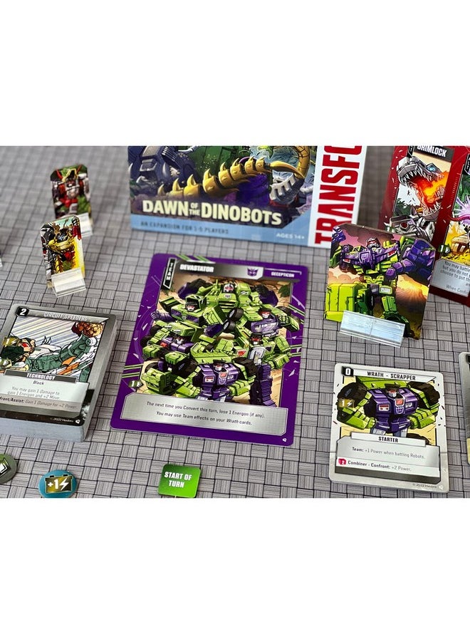 Transformers Deckbuilding Game Dawn Of The Dinobots Expansion Ages 14+ 15 Players 4590 Mins