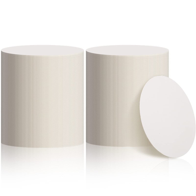 TaoBary TaoBary 200 Pcs Disposable Paper Bar Coasters Bulk 4 Inch Cardboard Coasters Blank for Drinks DIY Crafts Arts Wedding White 
