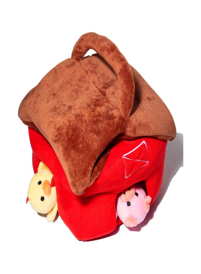 Glow Pups ألعاب Glow Pups التفاعلية للاختباء والبحث للكلاب الكبيرة والمتوسطة والصغيرة، لعبة مغامرات المزرعة القطيفة مع صوت خشخشة وحيوانات تصدر صريراً، حظيرة حمراء وبنية مع 3 حيوانات مزرعة - Image 5