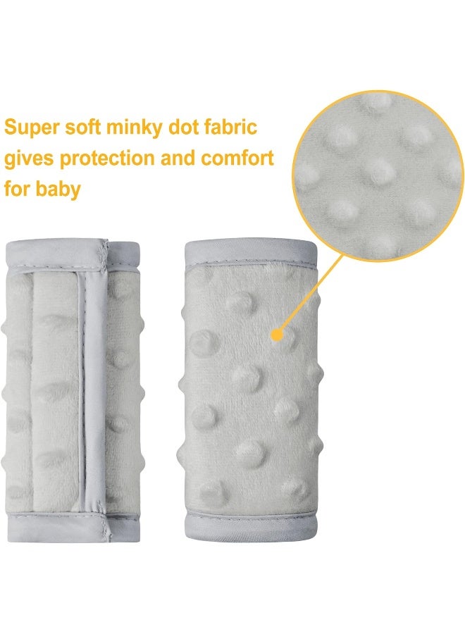 Pro Goleem Car Seat Strap Covers for Babies Unisex Soft Car Seat Strap Shoulder Pads for All Car Seats, Stroller, Pushcar, Small Size Designed for Newborn Gray - Image 4