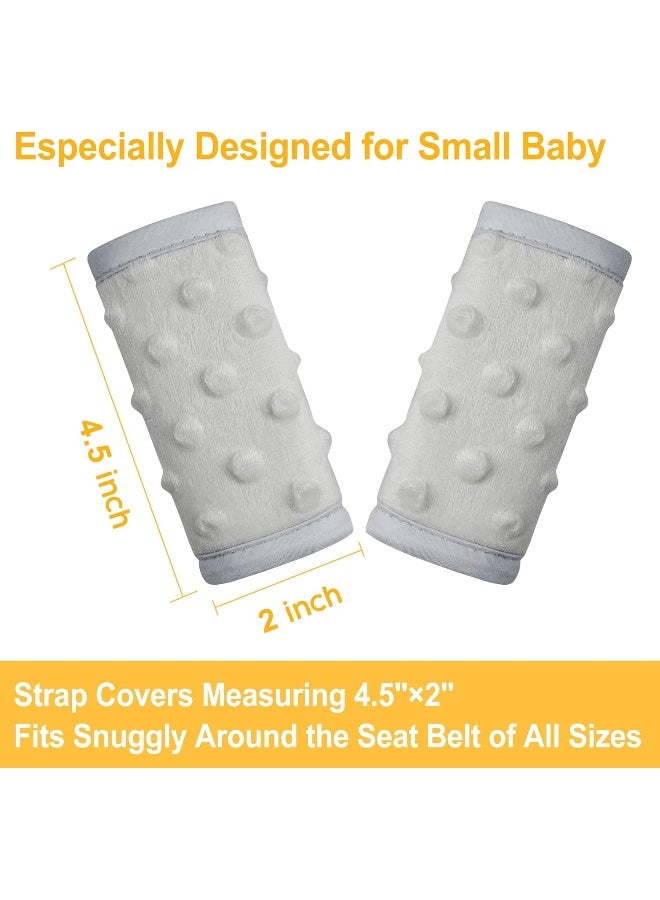 Pro Goleem Car Seat Strap Covers for Babies Unisex Soft Car Seat Strap Shoulder Pads for All Car Seats, Stroller, Pushcar, Small Size Designed for Newborn Gray - Image 3