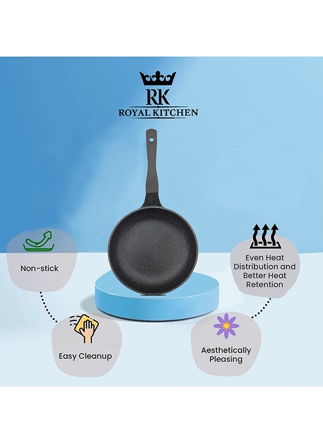 RK ROYAL KITCHEN Cresta Frying Pan 28 cm – Non Stick Diecast Marble Coated, Durable and Stylish Design, Ergonomic Stay-Cool Handle, Perfect for Everyday Cooking and Even Heat Distribution  - Image 4