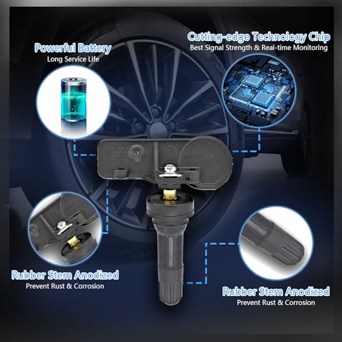 POHILA DE8T1A180AA TPMS Sensor, Tire Pressure Monitor System Sensor Replacement for Ford F150 F250 F350 F450 Expedition Focus Fusion Mustang, Lincoln MKZ MKS Replaces# DE8T-1A180-AA 9L3Z1A189A 4PCS - Image 4