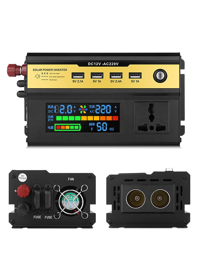Generic - 6000W Car Power Inverter LED Digital Modified Sinewave Inverter 12V to 220V Converter with AC Outlets 4 USB Charging Ports for Car Vehicle Home Laptops - Image 1