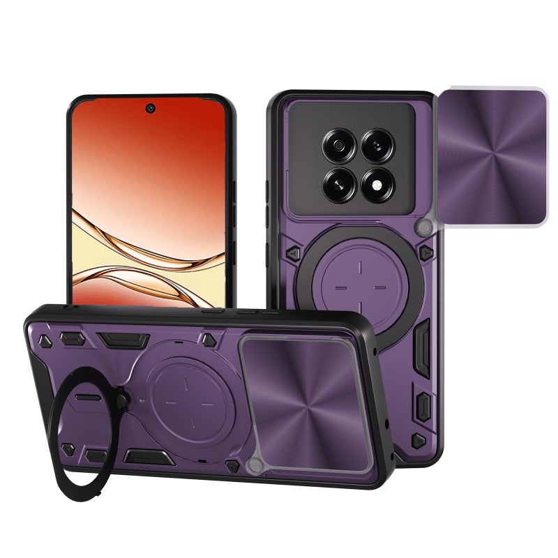 erorex For OPPO F29 Pro 5G Global CD Texture Sliding Camshield Magnetic Holder Phone Case(Purple) - Image 1