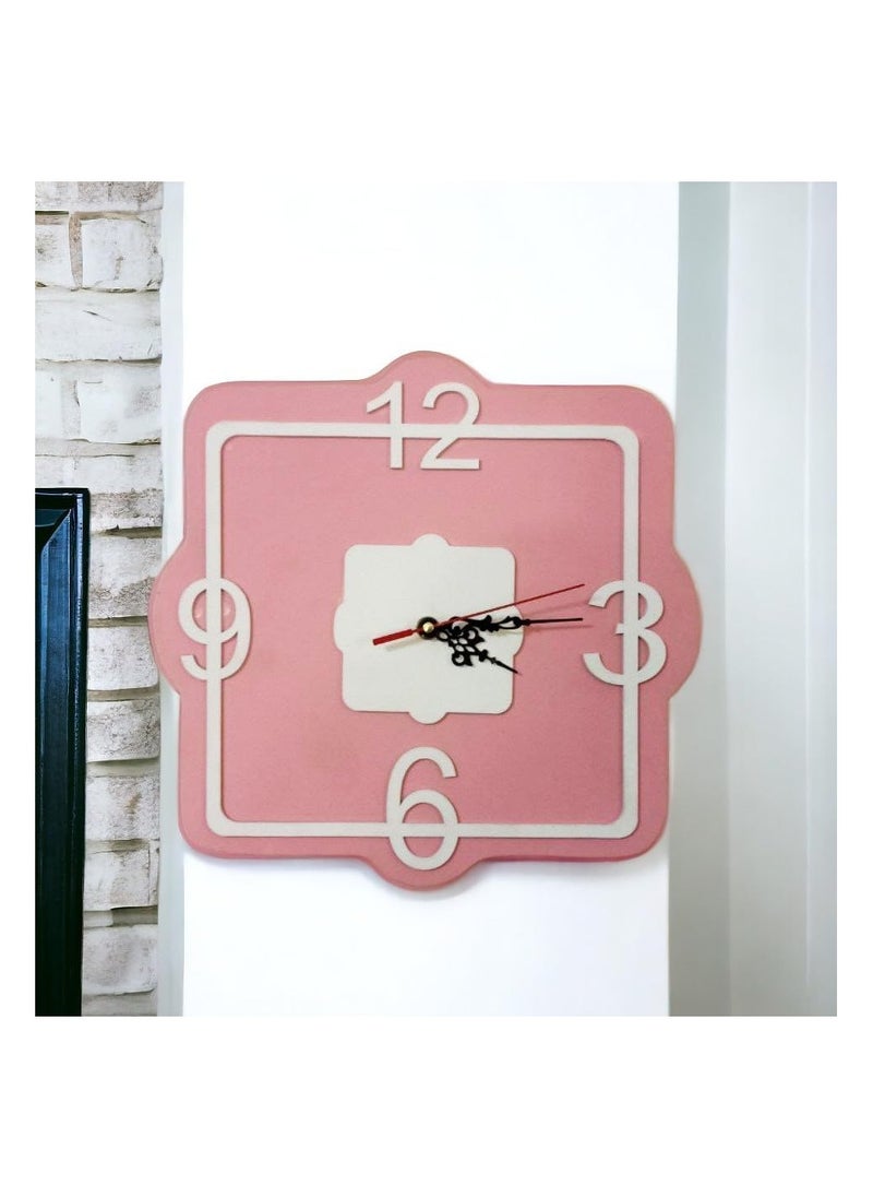 3 Shelf Secret Cabinet Wall Clock, Wooden Square Wall Clock with Gold Color Clock Hands, Hanging Clock with Top Shelf for Home Office Decorations (Green)