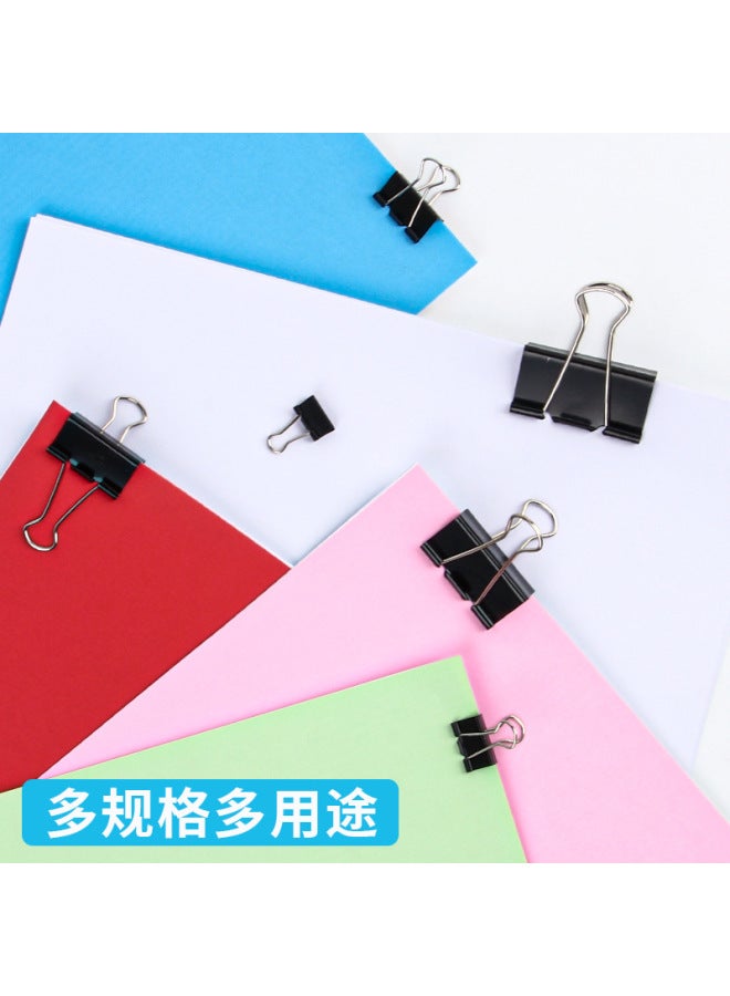 HELPS Boxed Black Student Paper Long Tail Clip Metal Multi-functional Stationery Dovetail Clip Office Information Folder Ticket Holder - Image 4