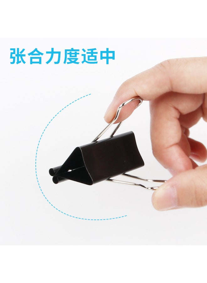 HELPS Boxed Black Student Paper Long Tail Clip Metal Multi-functional Stationery Dovetail Clip Office Information Folder Ticket Holder - Image 3