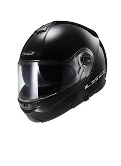 LS2 HELMET FF325 STROBE Modular Convertable Face Racing Helmet - Color Black