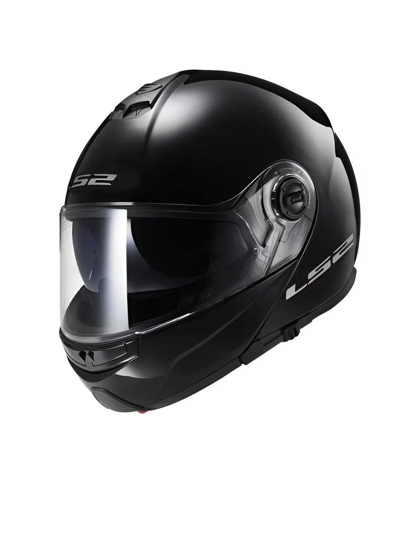 LS2 HELMETS - LS2 HELMET FF325 STROBE Modular Convertable Face Racing Helmet - Color Black - Image 1