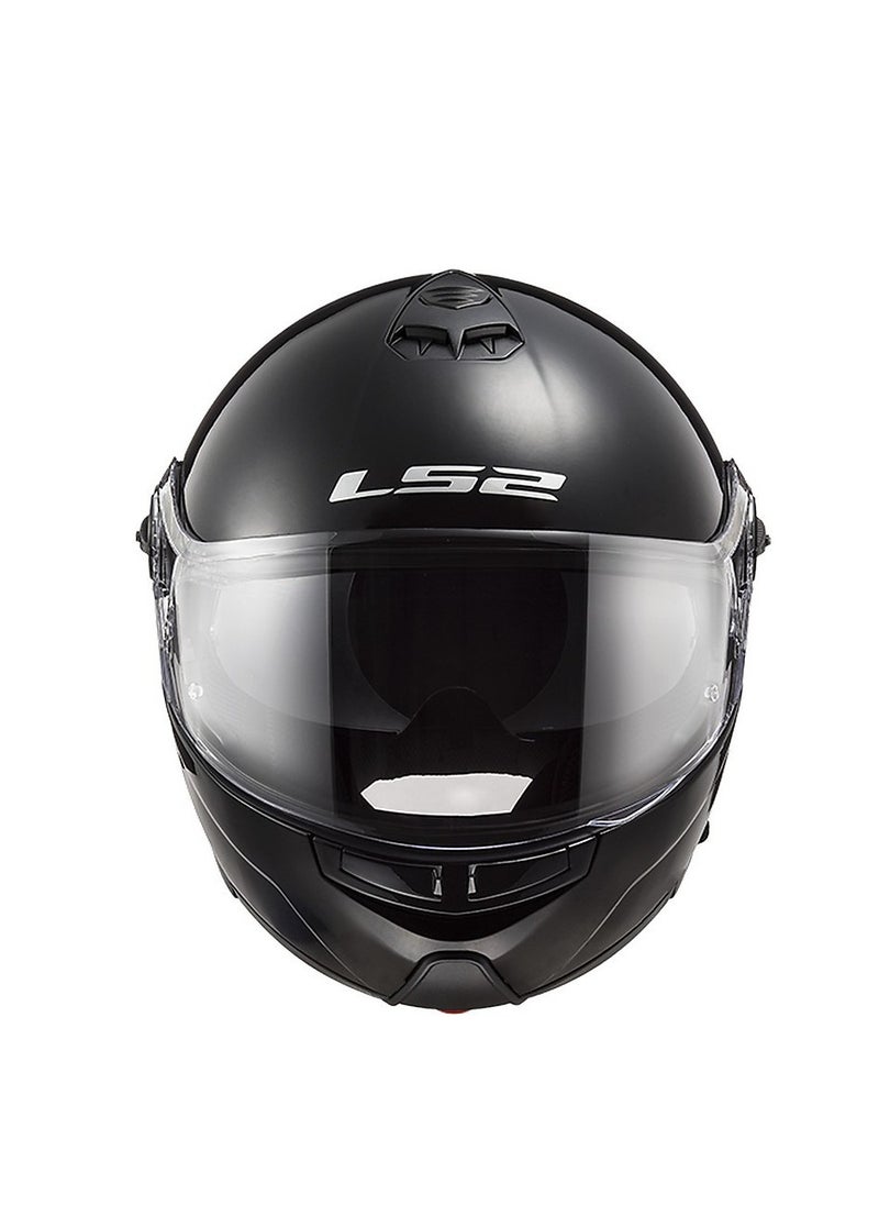 LS2 HELMETS - LS2 HELMET FF325 STROBE Modular Convertable Face Racing Helmet - Color Black - Image 1