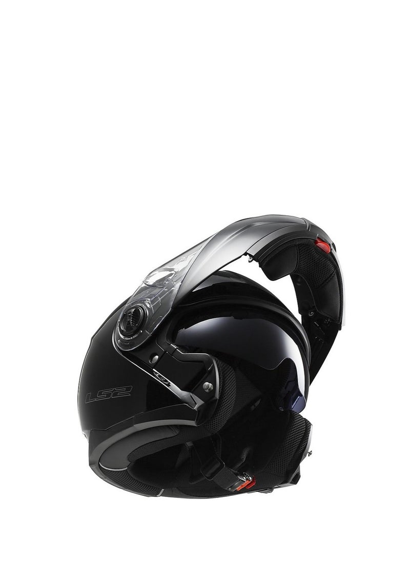 LS2 HELMETS - LS2 HELMET FF325 STROBE Modular Convertable Face Racing Helmet - Color Black - Image 1
