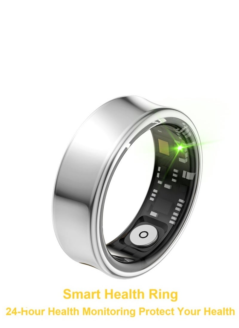 General Smart Health Ring for Heart Rate BlodOxygen Sleep Monitoring all Weather Motion Calculation 24-hour Health Monitoring Protect Your Health Bright Silver No.17  - Image 1