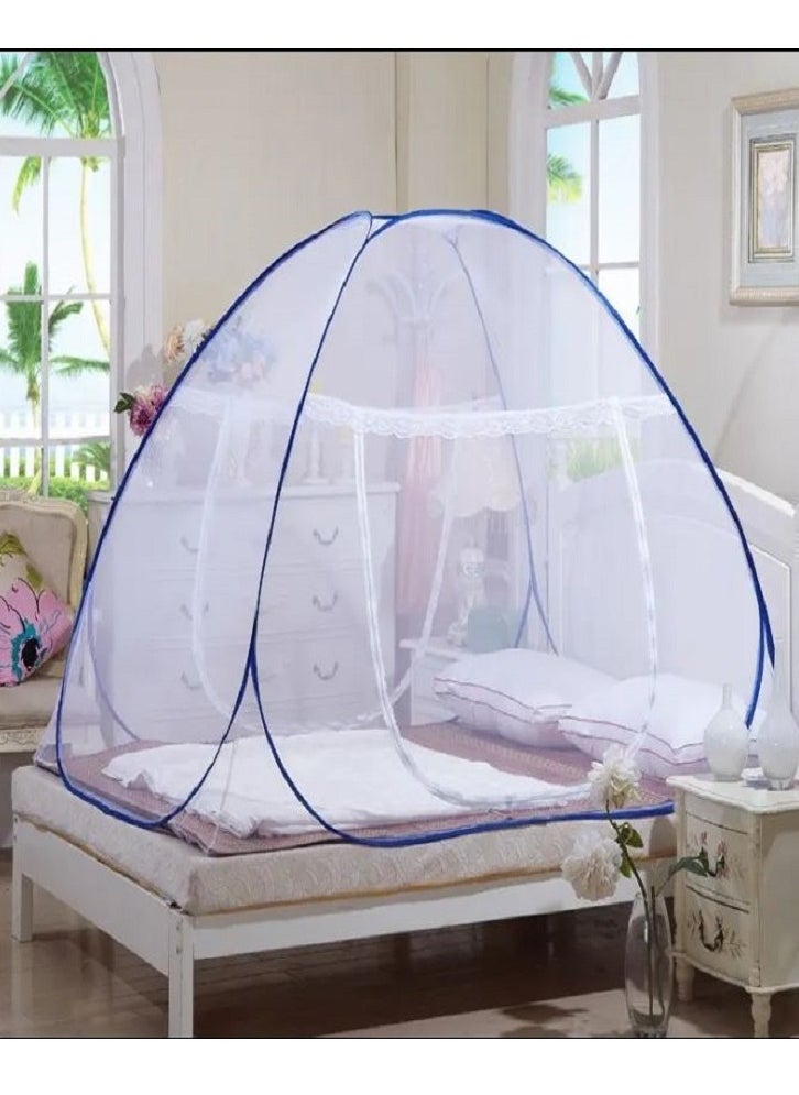 Sleep night Foldable Mosquito Net For Single Bed 150x200 cm Microfiber White/Purple  - Image 1
