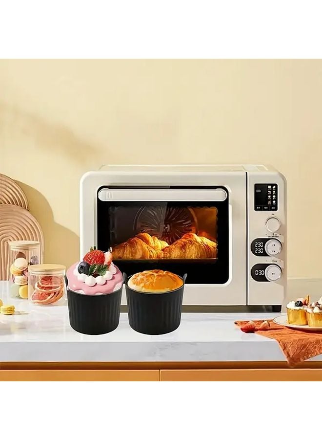 6Pcs Black Silicone Air Fryer Baking Cups Reusable Non Stick Muffin Molds - Image 5