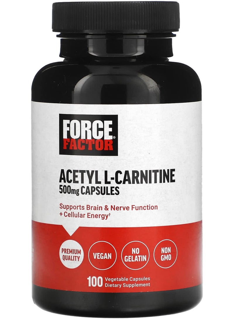 Force Factor Acetyl L-Carnitine 500 mg 100 Vegetable Capsules