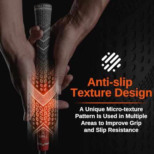 Full Choice Cross Corded Standard Golf Grips 13 Pack Low Taper Design Multicompound Hybrid Golf Club Grips Fathers Day Golf Gifts for Dad Red CG01 Series - Image 3