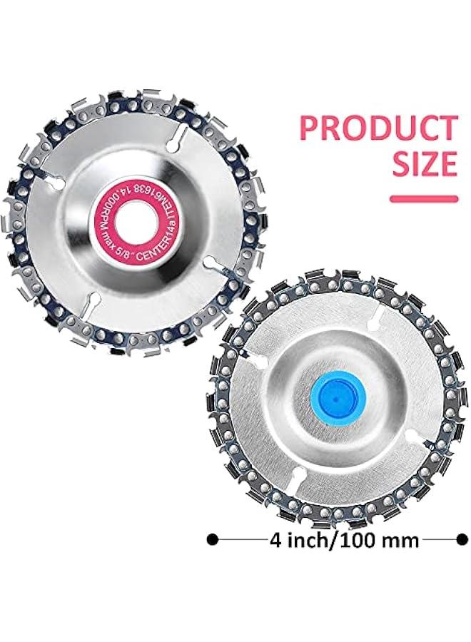 5 Pieces 5/8 Inch Chain Disc Saw Blades for Angle Grinders - 22 Teeth Wood Carving Discs and Grinding Attachment Wheels - Image 2
