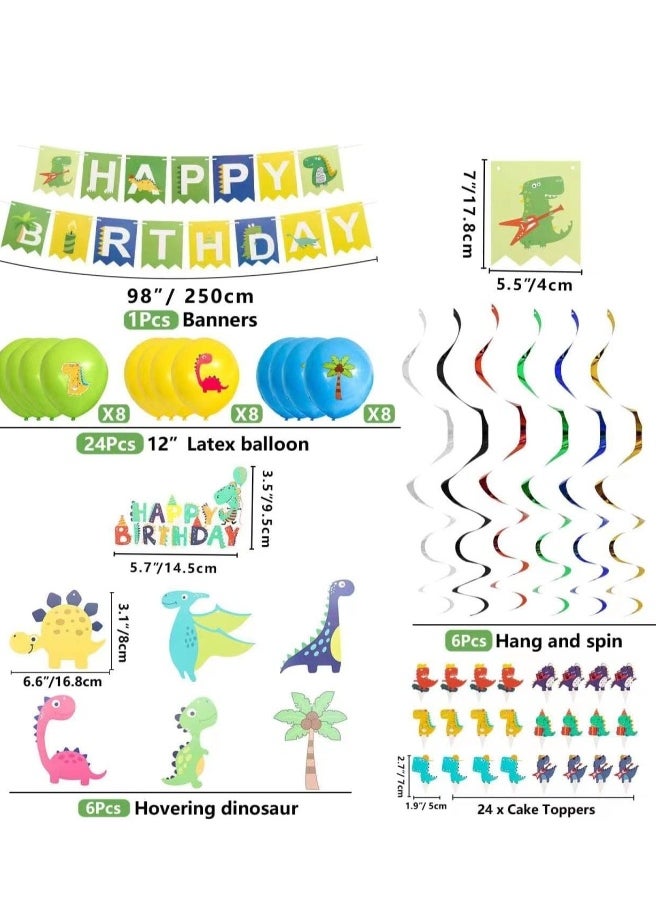 null - Dinosaur Birthday Party Supplies Set Dinosaur Themed Tableware Set Dino Happy Birthday Banners Dinosaur Plates Dinosaur Tablecloths Dino Cups Dino T-Rex Party Decoration Set Serves for 20 Guests - Image 1