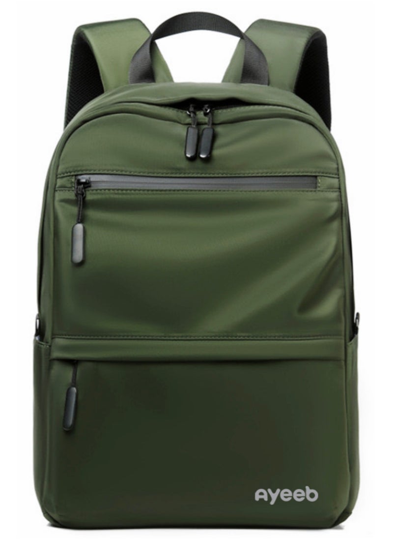 Ayeeb Chelsea Laptop Backpack in Woodland Green,14 inch Business Travel Under-Seat Flight Bag with Elastic Luggage Strap, Essentials Waterproof Daypack of Office, School, College for Men Women  - Image 1