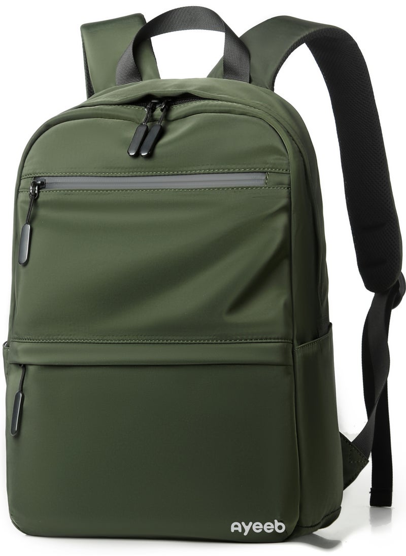 Ayeeb Chelsea Laptop Backpack in Woodland Green,14 inch Business Travel Under-Seat Flight Bag with Elastic Luggage Strap, Essentials Waterproof Daypack of Office, School, College for Men Women  - Image 2