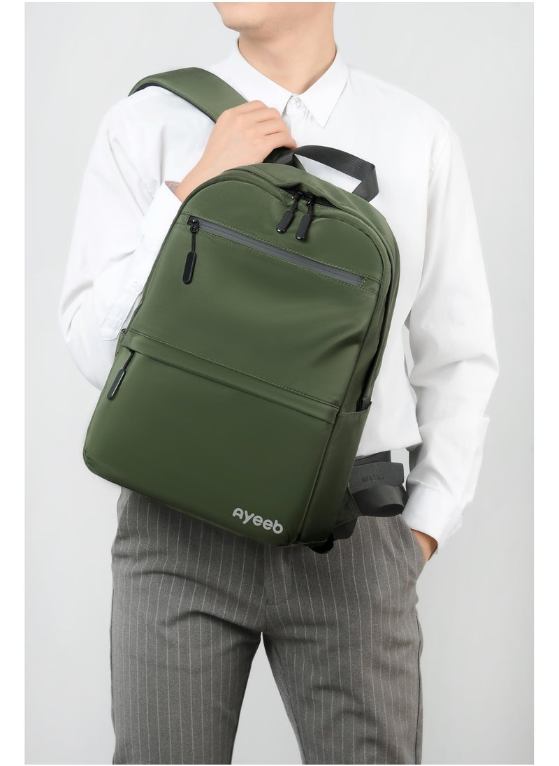 Ayeeb Chelsea Laptop Backpack in Woodland Green,14 inch Business Travel Under-Seat Flight Bag with Elastic Luggage Strap, Essentials Waterproof Daypack of Office, School, College for Men Women  - Image 3