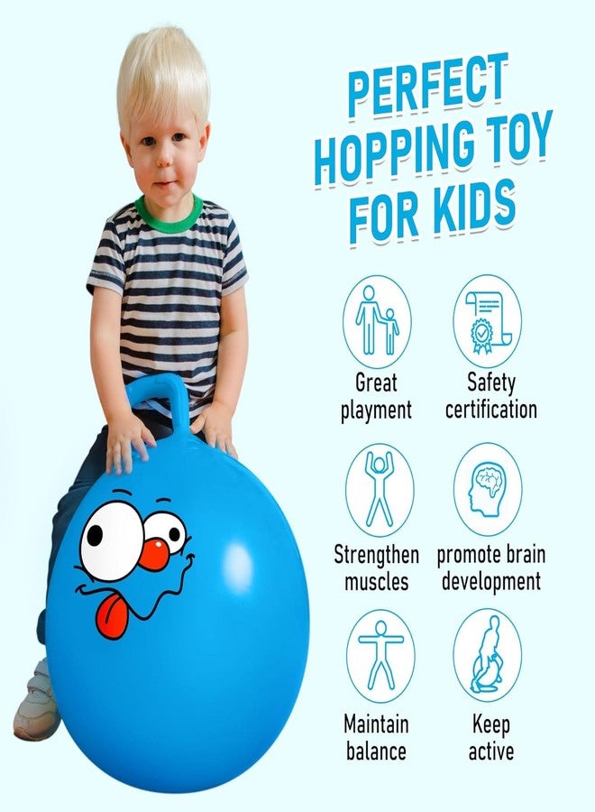 HOMAVA Sit & Bounce Rubber Hop Ball for Kids | Inflatable Hopper Ball with Handle | Indoor & Outdoor Activity Toy | Best Gift for Boys & Girls, for Kids Adults Playground (Multicolour_45cm_Pack_1) - Image 4