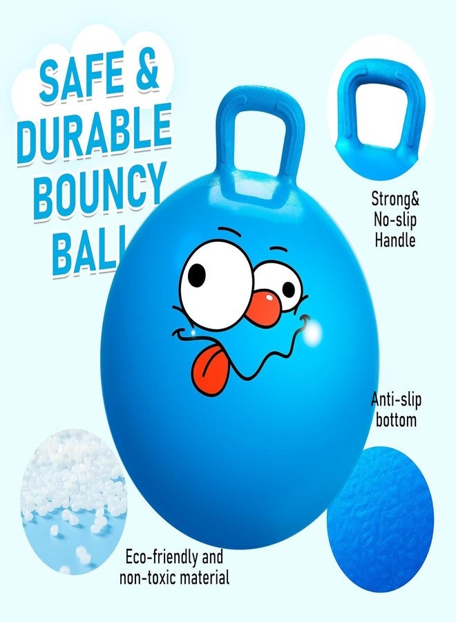 HOMAVA Sit & Bounce Rubber Hop Ball for Kids | Inflatable Hopper Ball with Handle | Indoor & Outdoor Activity Toy | Best Gift for Boys & Girls, for Kids Adults Playground (Multicolour_45cm_Pack_1) - Image 5