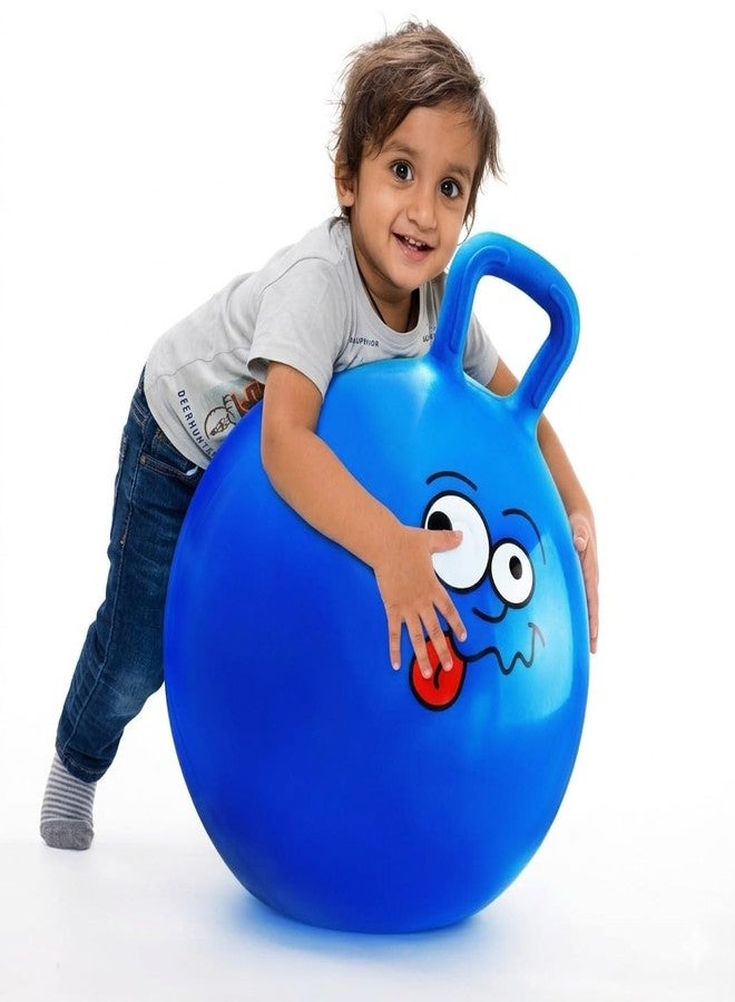 HOMAVA Sit & Bounce Rubber Hop Ball for Kids | Inflatable Hopper Ball with Handle | Indoor & Outdoor Activity Toy | Best Gift for Boys & Girls, for Kids Adults Playground (Multicolour_45cm_Pack_1) - Image 1