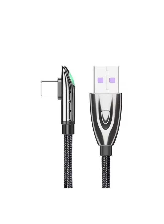 ايساجر كابل يو اس بي نوع سي متوافق مع سامسونج وشاومي، شحن سريع 6 امبير، كيبل USB نوع C شاحن موبايل USB-C سلك سلك للتاريخ، كابل بطول 1 متر - Image 1