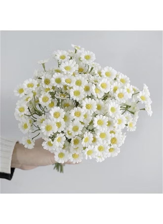 GMORO Artificial Fake Flowers, 6 Bundles White Daisy Fake Flowers Outdoor UV Resistant Artificial Daisies for Home Window DIY Garden Planter Wedding Farmhouse Indoor Outside Decorations  - Image 2