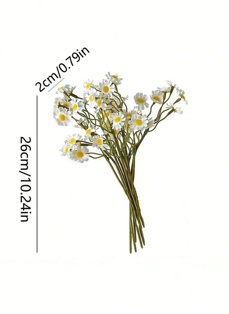 GMORO Artificial Fake Flowers, 6 Bundles White Daisy Fake Flowers Outdoor UV Resistant Artificial Daisies for Home Window DIY Garden Planter Wedding Farmhouse Indoor Outside Decorations  - Image 5