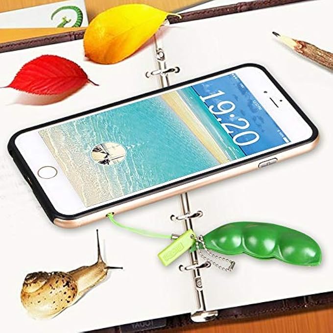 iMagitek 3 Pcs Fidget Toy Set, Squeeze-a-Bean Soybean Stress Relieving Playful Charms Extrusion Edamame Pea Keychain for Mobile Phones and Keys - Green - Image 5