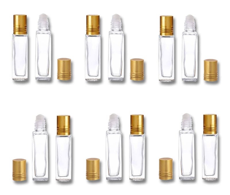 DIY Crafts DIY Crafts Pack of 6 Pcs As Image 10 ml Clear Glass Roller Ball Bottles Travel Empty Refillable Essential Oil Roller Bottles Fragrance Perfume Lip Balms Liquid Roll OPack of 6 Pcs As Image  - Image 1