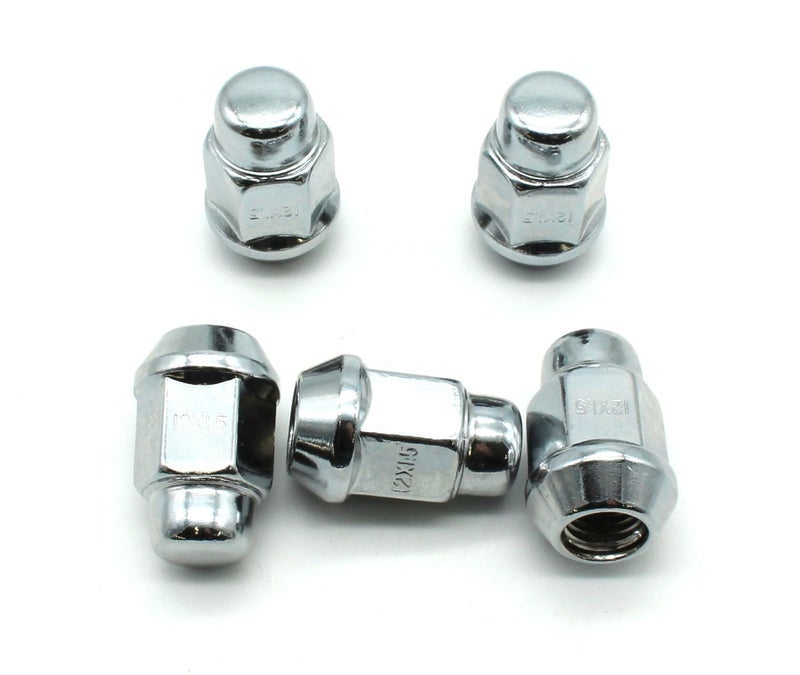 TEMO 20 pc Chrome 12mm (15/32 Inch) x 1.50mm (1/16 Inch) Bulge Acorn Lug Nut Wheel Lock Screw - Image 3