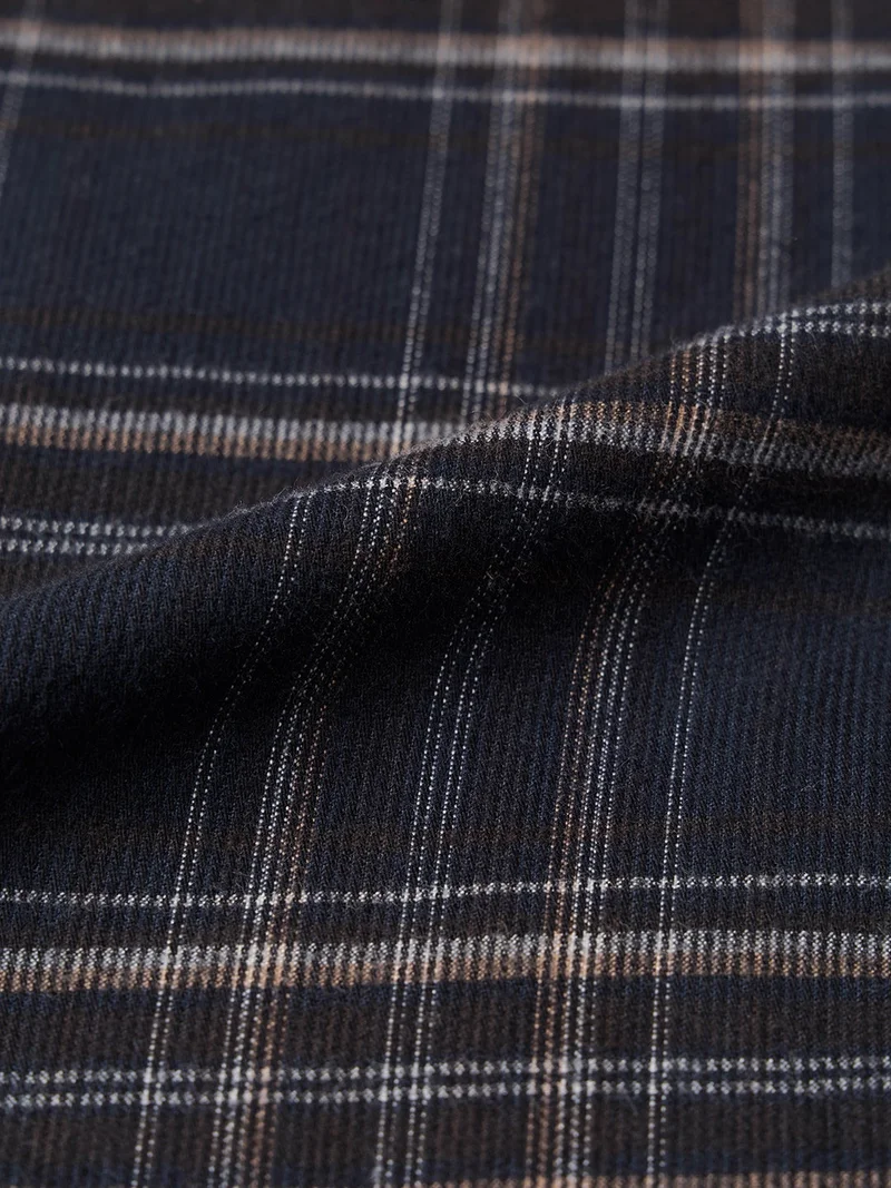 The Souled Store  The Souled Store: Eclipse Men and Boys Long Sleeve Spread Collar Navy Plaid Cotton Relaxed Shirt  | Best Price UAE