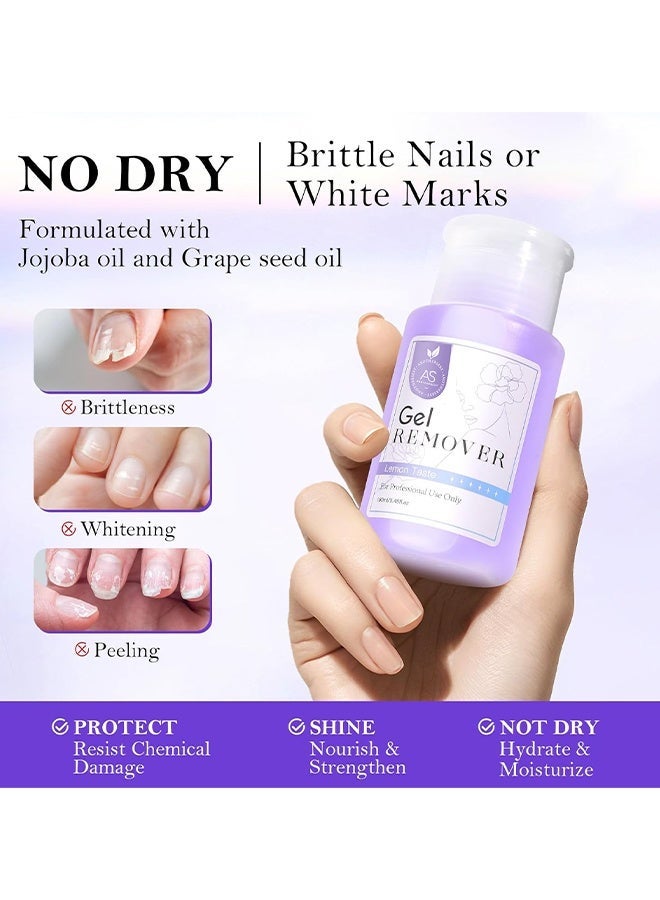 AS Gel Nail Polish Remover, Fast Nail Polish Gel Remover, Nail Polish Remover, Professional Gel Nail Polish Remover, Easily And Quickly Removes Nail Polish In 3-5 Minutes Without Damaging Nails 160ML - Image 5