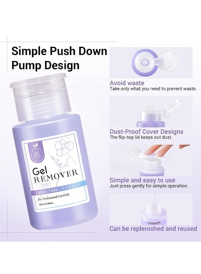 AS Gel Nail Polish Remover, Fast Nail Polish Gel Remover, Nail Polish Remover, Professional Gel Nail Polish Remover, Easily And Quickly Removes Nail Polish In 3-5 Minutes Without Damaging Nails 160ML - Image 2