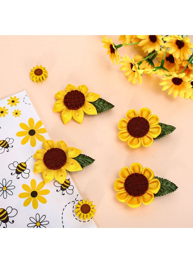 وولاين مشابك شعر على شكل تمساح من Whaline مكونة من 4 قطع، إكسسوارات شعر لطيفة على شكل زهرة صفراء، مشابك شعر، إكسسوارات دبابيس شعر للأطفال الصغار، ديكورات حفلات الزفاف وأعياد الميلاد في الربيع والصيف، تصميمان - Image 3