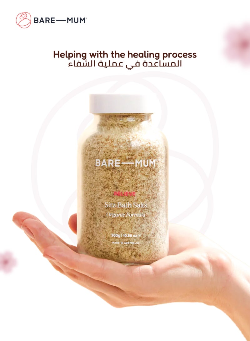 BARE-MUM Sitz Bath Salts | Organic Formula | Epsom Salt | Coconut Milk | Natural Herbs | Pain Relief for Postpartum | Relieves Soreness, Itchy Skin & Swelling | 300g | Made in Australia - Image 5