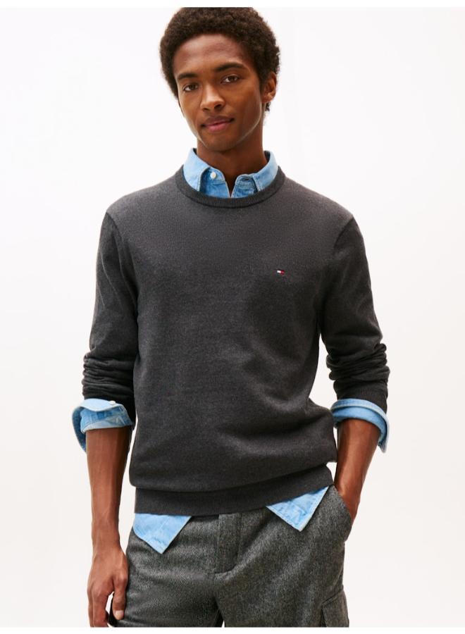 TOMMY HILFIGER Flag Embroidery Crew Neck Jumper - Image 4
