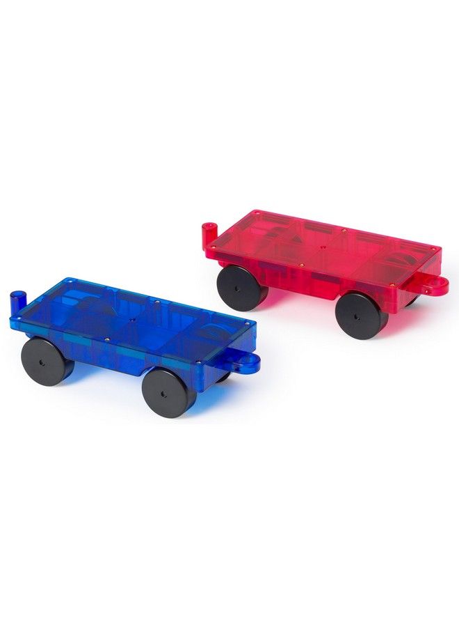 Playmags 2 Piece Car Set: with Stronger Magnets STEM Toys for Kids Use with All Magnetic Tiles and Blocks Sturdy Super Durable with Vivid Clear Color Tiles. (Colors May Vary) - Image 2