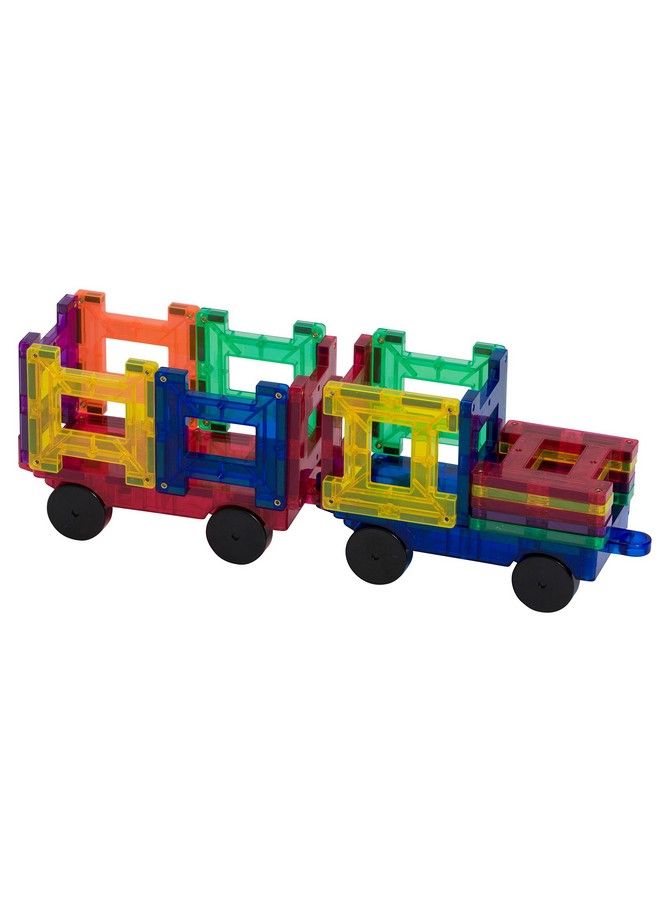 Playmags 2 Piece Car Set: with Stronger Magnets STEM Toys for Kids Use with All Magnetic Tiles and Blocks Sturdy Super Durable with Vivid Clear Color Tiles. (Colors May Vary) - Image 4