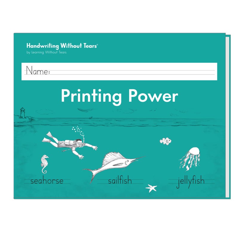 Learning Without Tears, Printing Power, Student Workbook, Age 7+, 2nd Grade+, Handwriting Practice, Writing Book, School & Home, Language Arts, Tutoring - Image 1