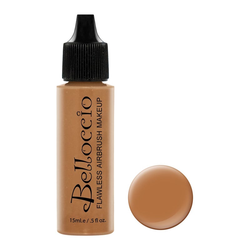 Belloccio's Professional Cosmetic Airbrush Makeup Foundation 1/2oz Bottle: Cocoa- Medium-dark with Red Undertones - Image 1