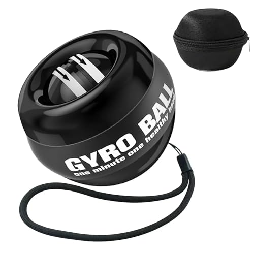The Autostory Auto-Start Gyro Wrist Strengthener Ball for Grip, Forearm, Wrist & Finger Exercise, Hand Therapy, Injury Recovery, Fitness Training & Muscle Building (Bag, No Lights, Full Black) - Image 1