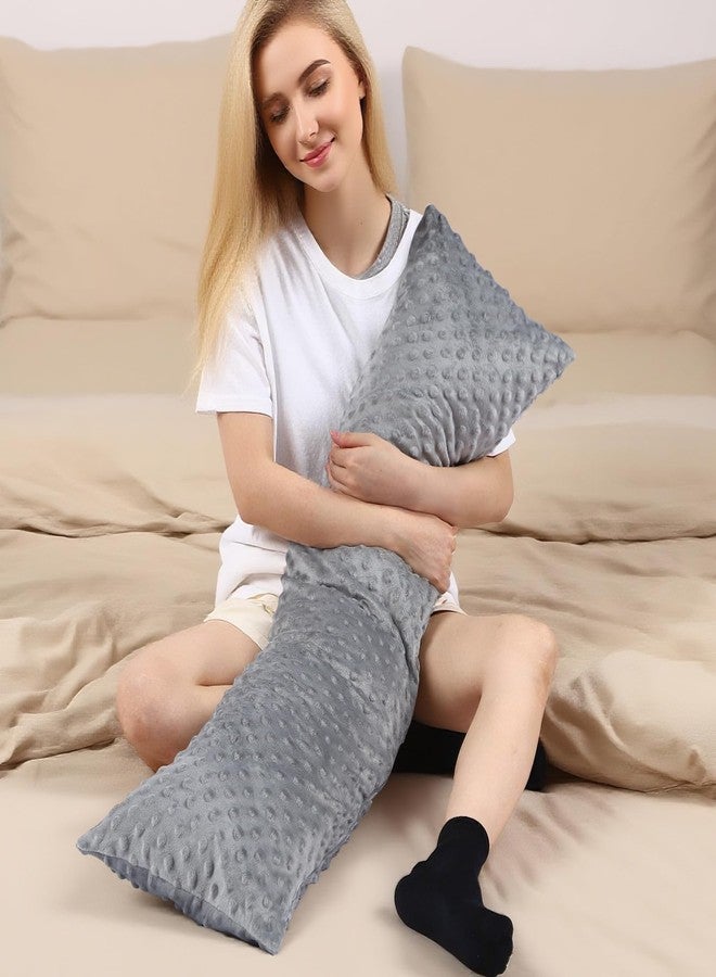 Colingmill 6 Lbs Weighted Body Pillow with Raised Dot Cover 41" x 10" Sensory Heavy Soft Cooling Hug Long Side Sleeper Body Pillow for Adults Deeper Sleep Comfort Relaxation - Image 1