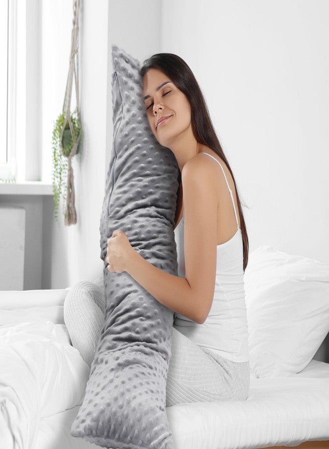 Colingmill 6 Lbs Weighted Body Pillow with Raised Dot Cover 41" x 10" Sensory Heavy Soft Cooling Hug Long Side Sleeper Body Pillow for Adults Deeper Sleep Comfort Relaxation - Image 3